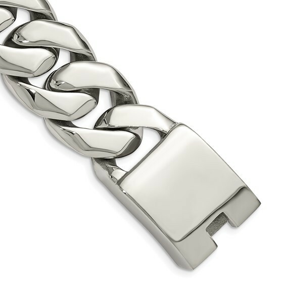 *BRAND NEW* Chisel Stainless Steel Polished 9 inch Fancy Curb Bracelet SRB1050-9