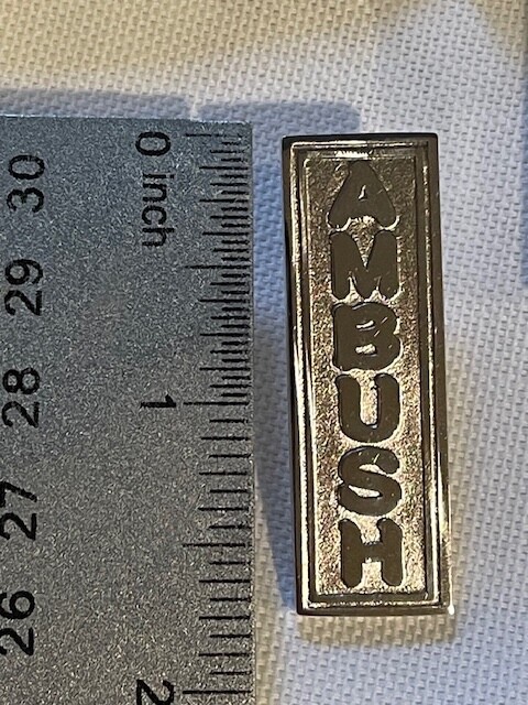 Ambush Box Logo Brooch Pin Silver Color Authentic designer Yoon Ahn