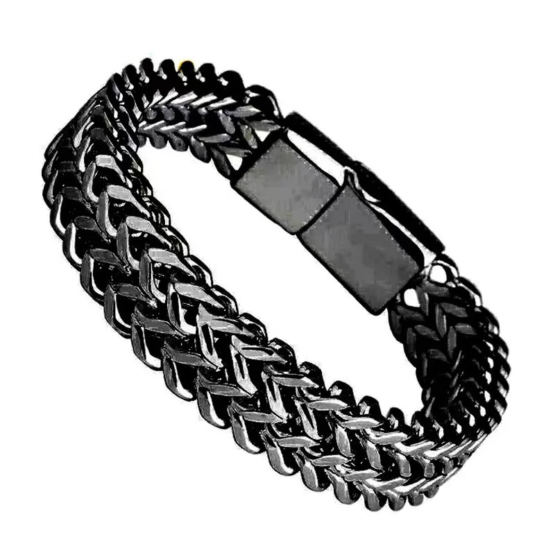 Bracelet for Men Jewelry 10MM Stainless Steel Hidden Locks Hand 19/21/23CM Size