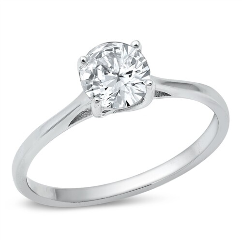 925 Sterling Silver Clear CZ Solitaire Engagement Wedding Ring Size 5 to 10 NEW