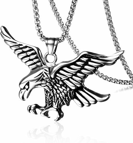 Men’s Stainless Steel & Alloy Eagle Pendant Necklace