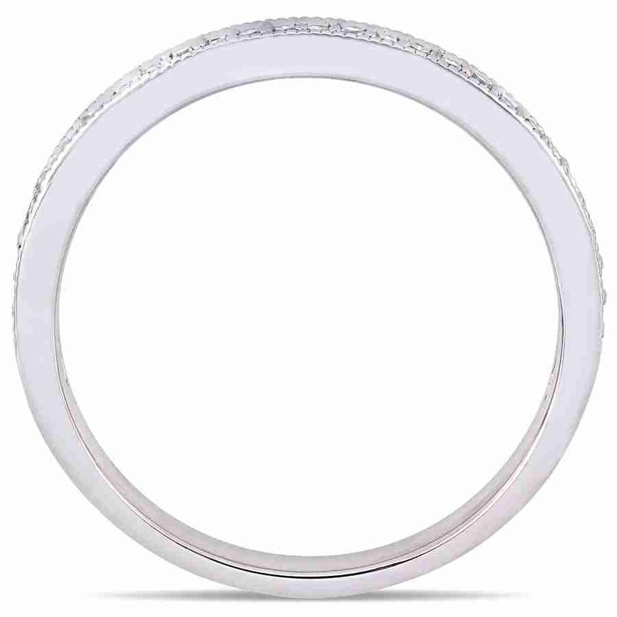 AMOUR 1/8 CT TW Diamond Stackable Eternity Wedding Band In 14K White Gold
