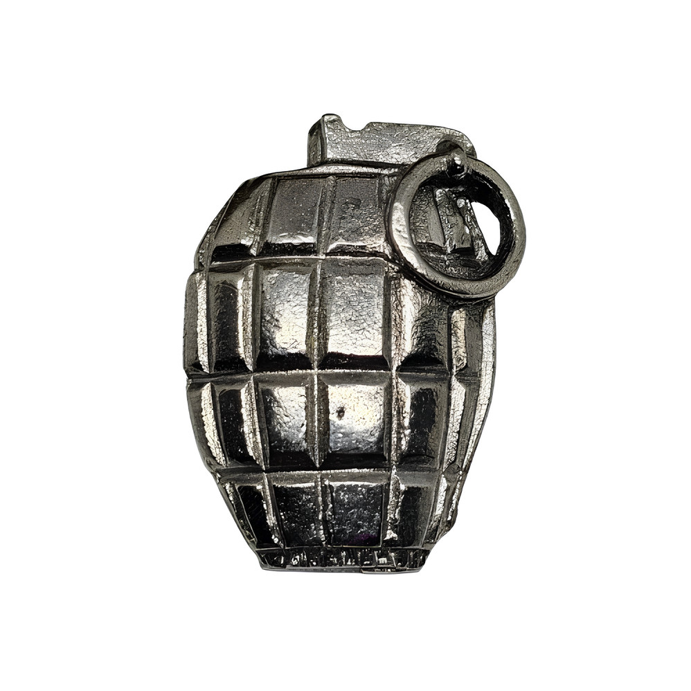Hand Grenade Pin Badge English Pewter Military Army Collectors Brooch Gift 25mm