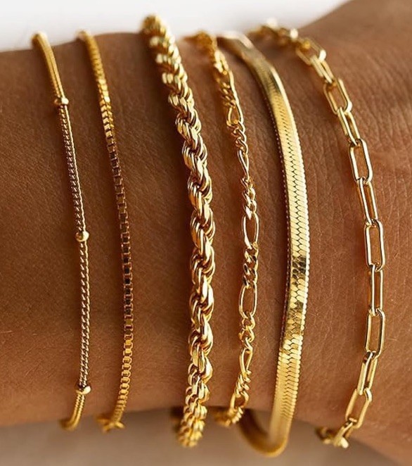 Gold Bracelets For Women Waterproof 14k Gold Plated Jewelry
