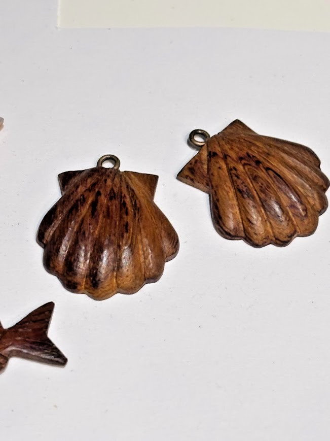 Authentic Rebecca De Ravenel Delphine Wood Shell Fish Earring Charms Replacement