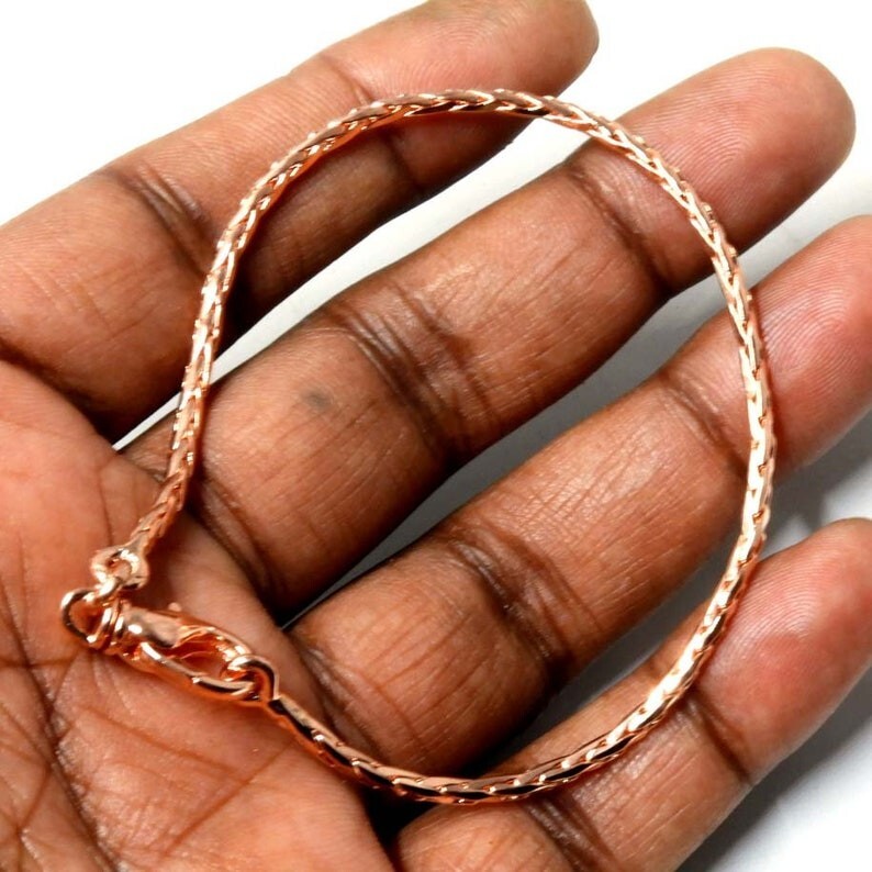 Pure Copper Snake Chain Bracelet Copper Arthritis Pain Relief Biker Bracelet