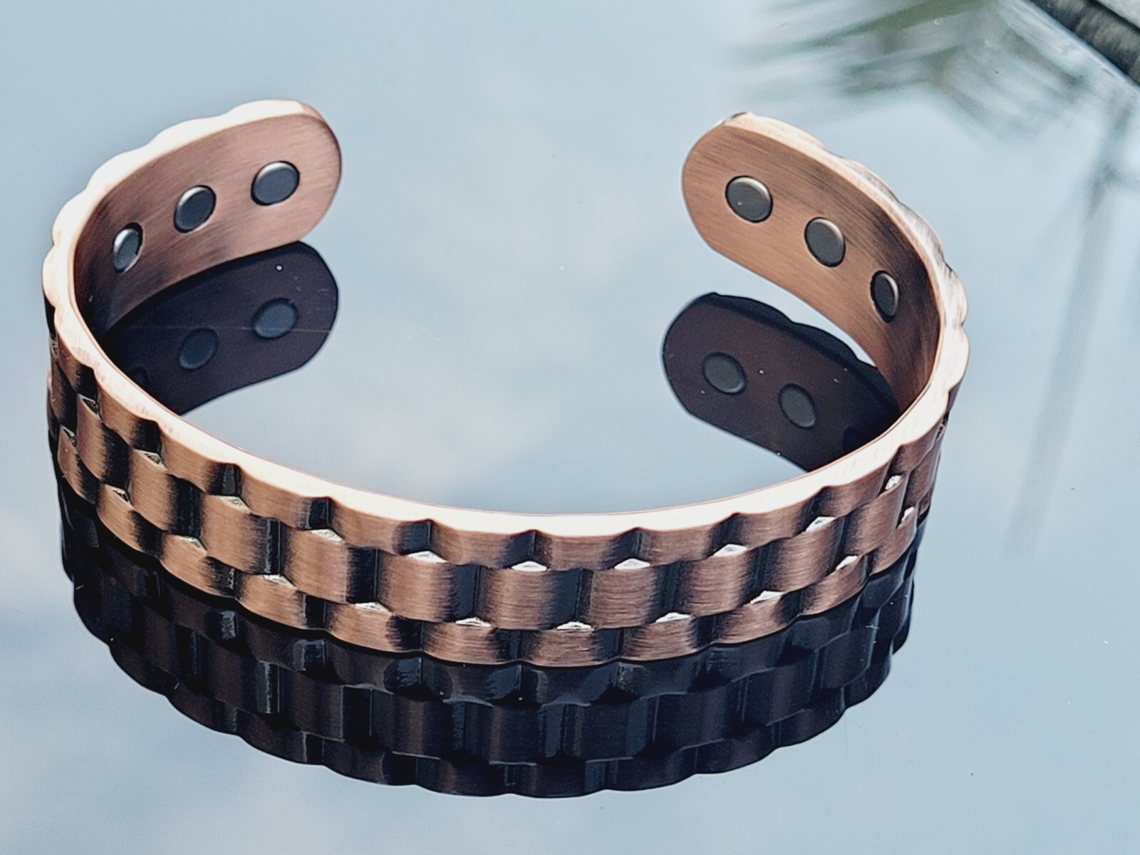 Pure Copper Magnetic Bracelet – Heavy 50 gr Copper Arthritis Therapy Chain Cuff