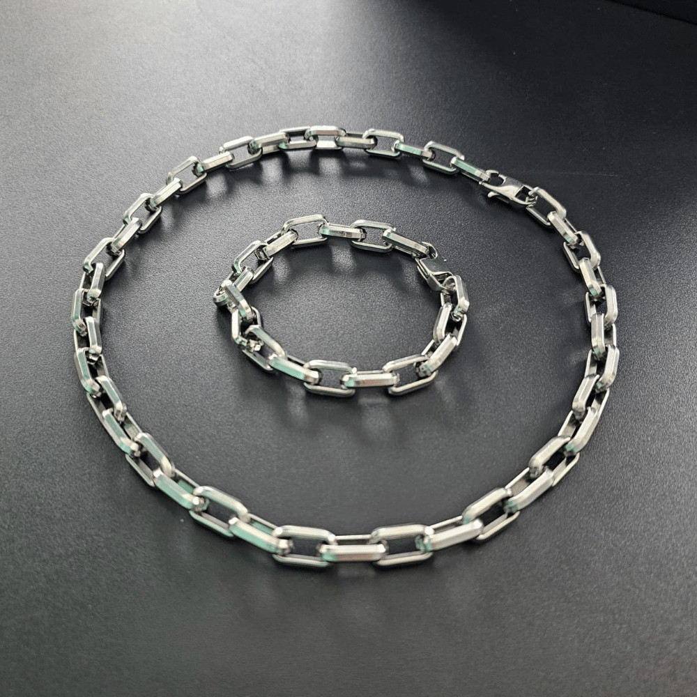 Industrial Chain Set (Stainless Steel) Rave Punk Gothic Chain Jewellery Y2K