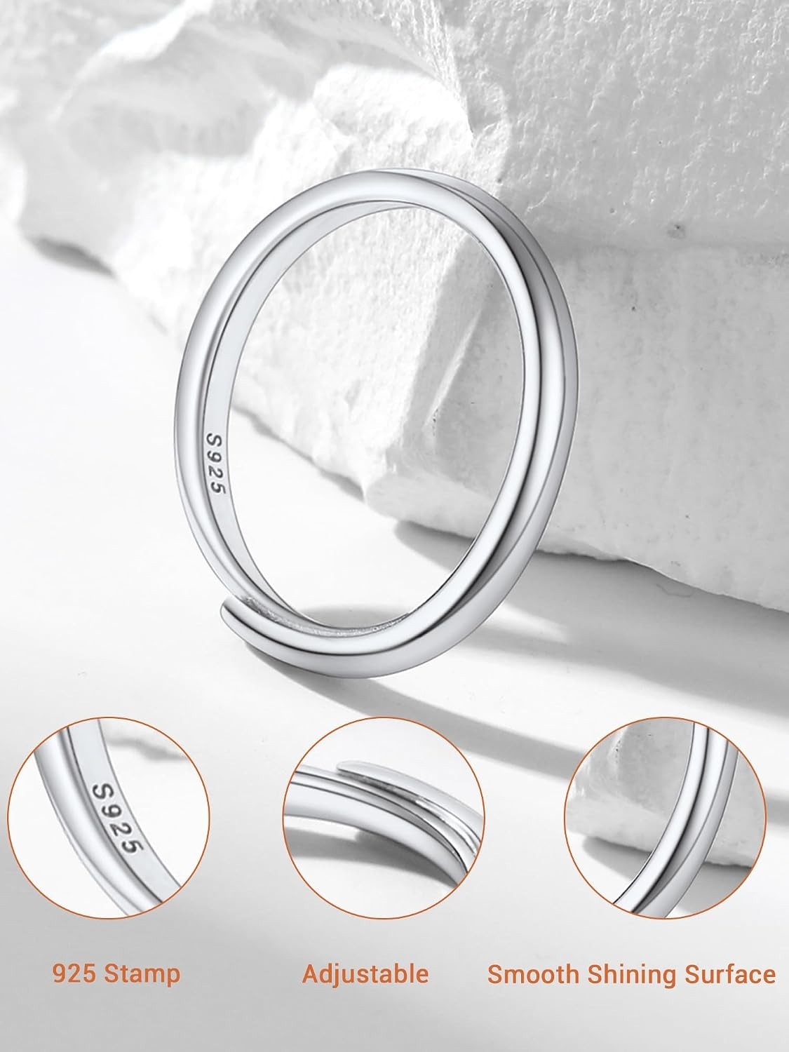 Solid Sterling Silver Stackable Knuckle Finger Ring