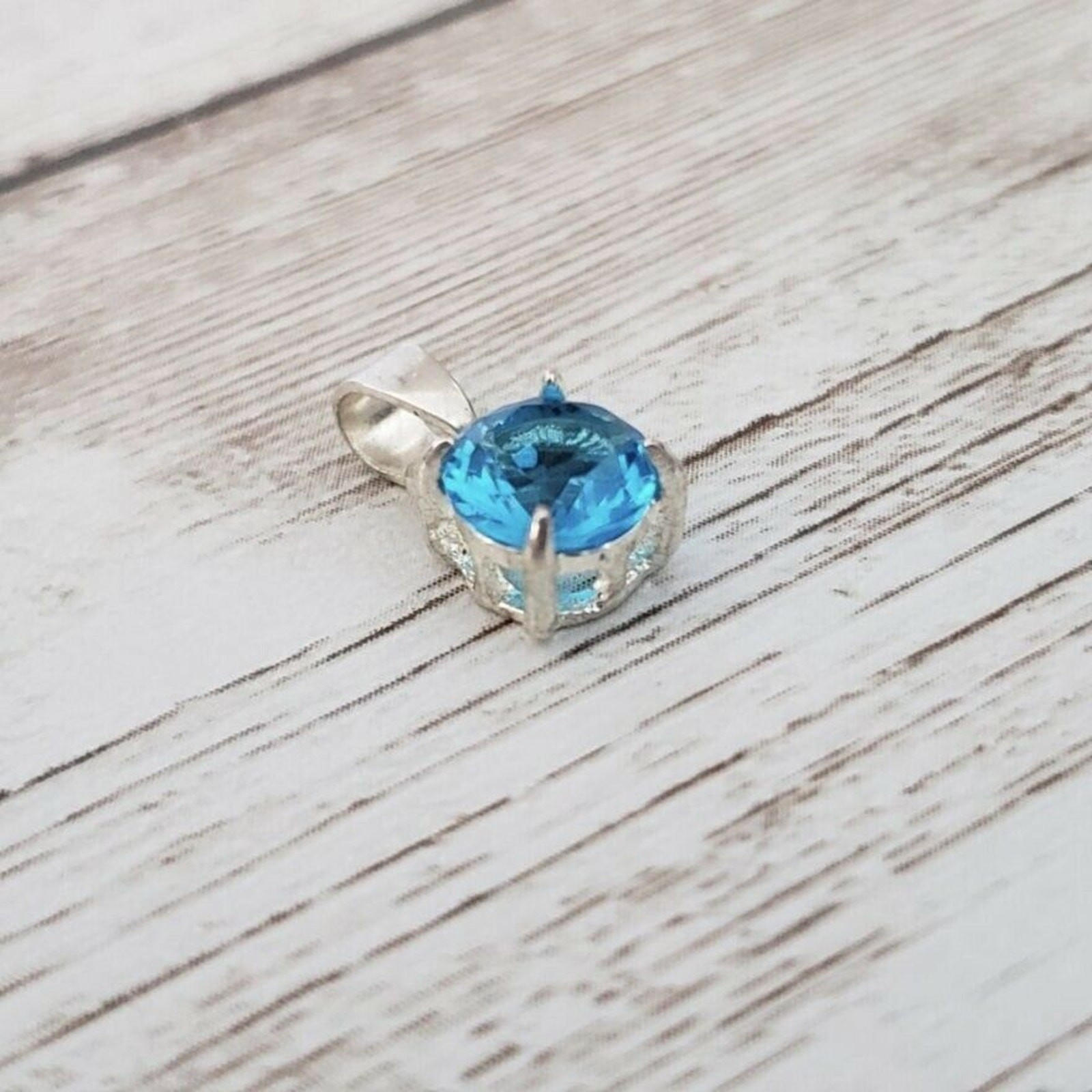 Blue Gem Pendant Just Over 0.25″ – No Chain Included