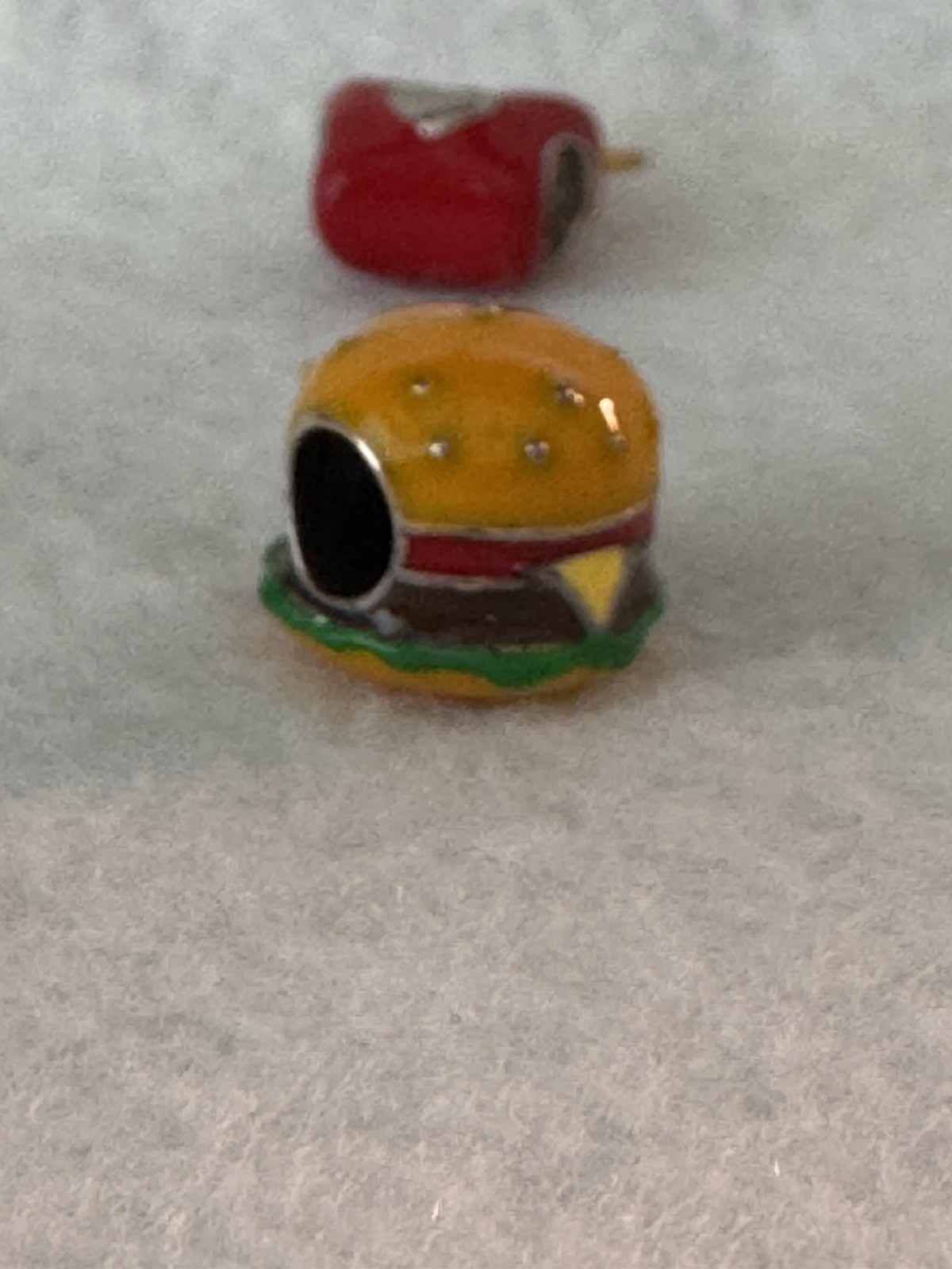 sterling silver Cute Food enamel Slide charms