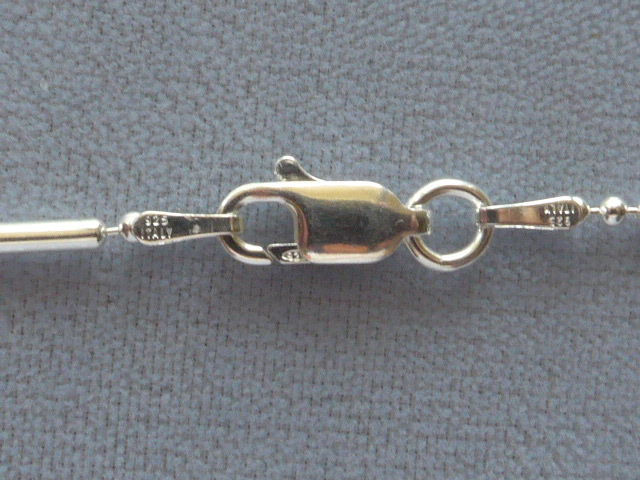 11″ ANKLE BRACELET ITALIAN STERLING SILVER BAR + 3 BEAD STYLE ITALY 925