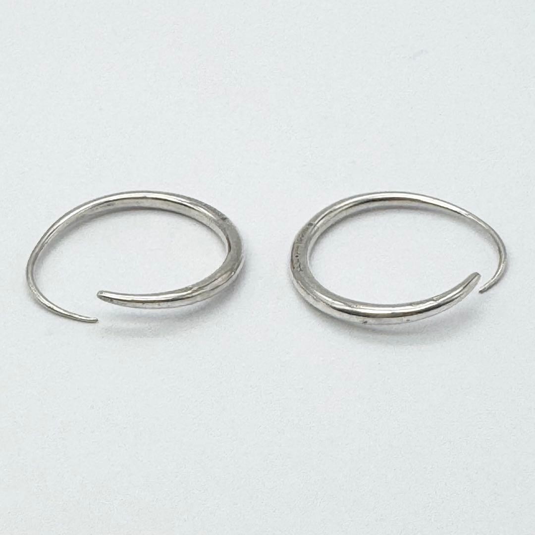 GUCCI Hoop Type Earrings SV 925 Silver Logo Engraved Circle Women 3.1cm x 3cm