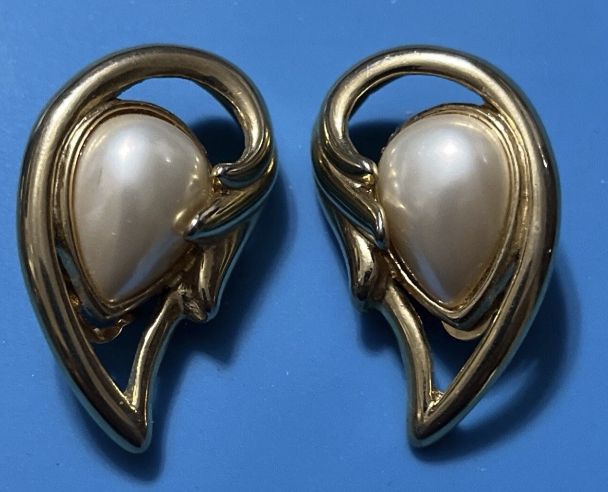 Gold Tone Marvella Faux Pearl Clip-On Fashion Earrings