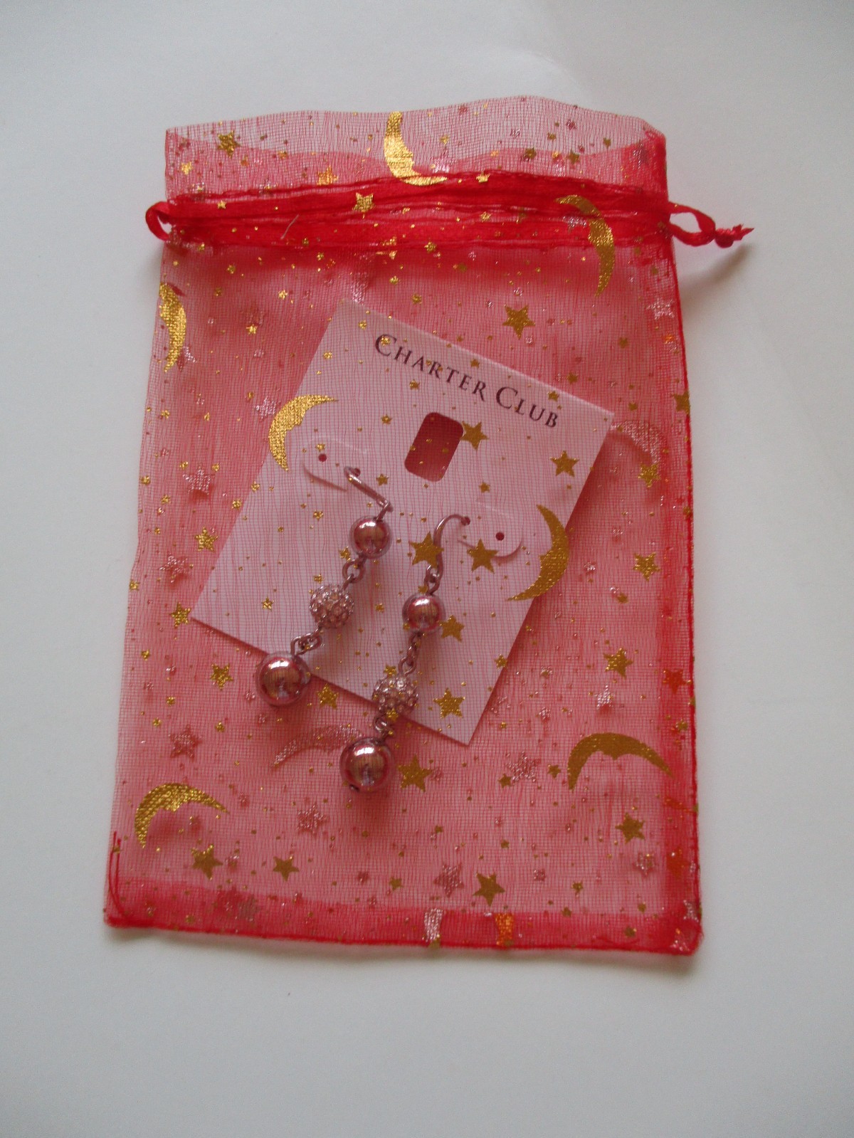 Charter Club Drop/Dangle Faux Crystal and Silvertone Festive Earrings~NWT