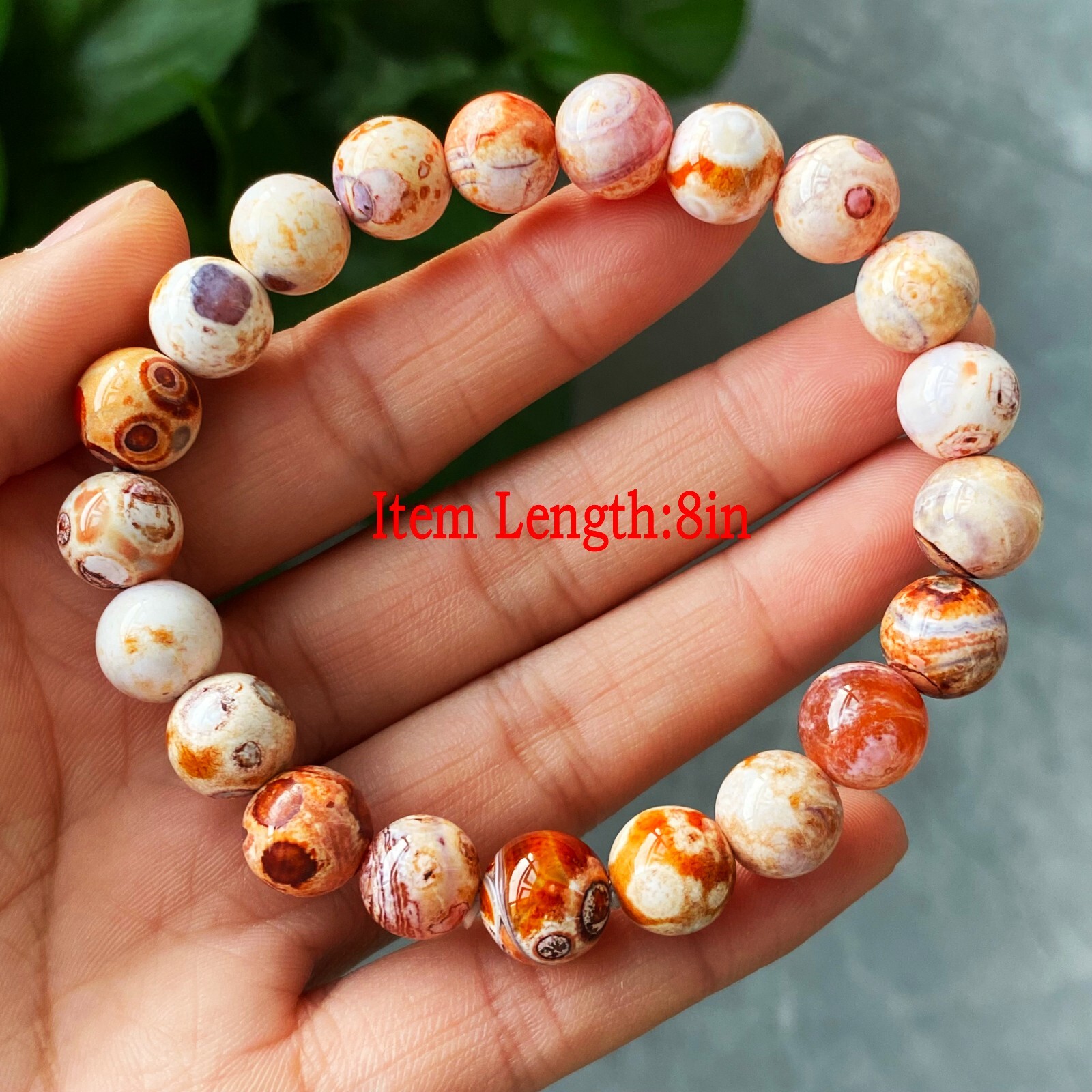 10mm 1Pcs Natural Red Gobi Agate Eyes Agate/stone Madagascar Beads Bracelet C910