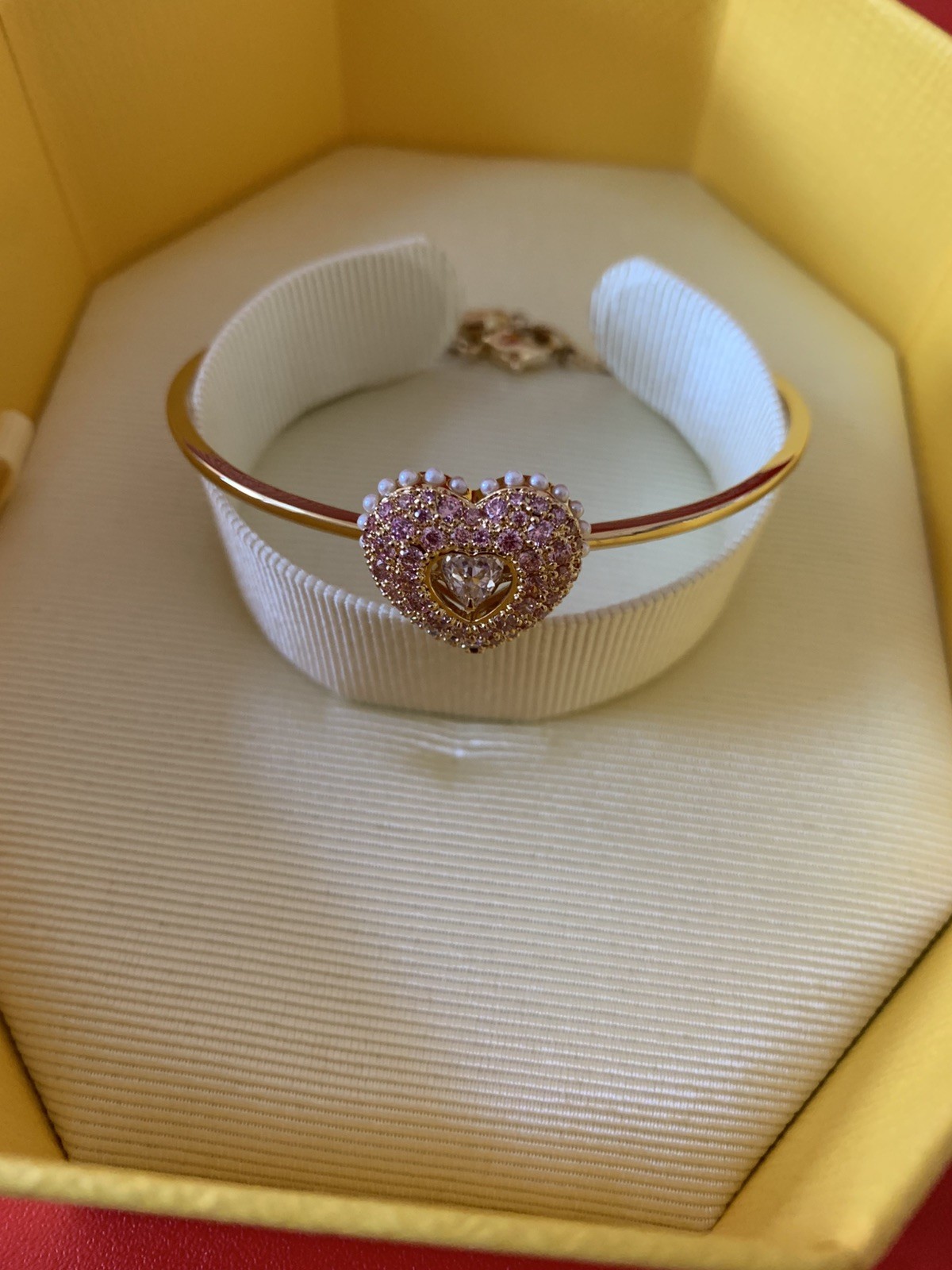 SWAROVSKI Idyllia bangle pink Heart Gold-tone plated, 5687258 RRP £179 + bag💕