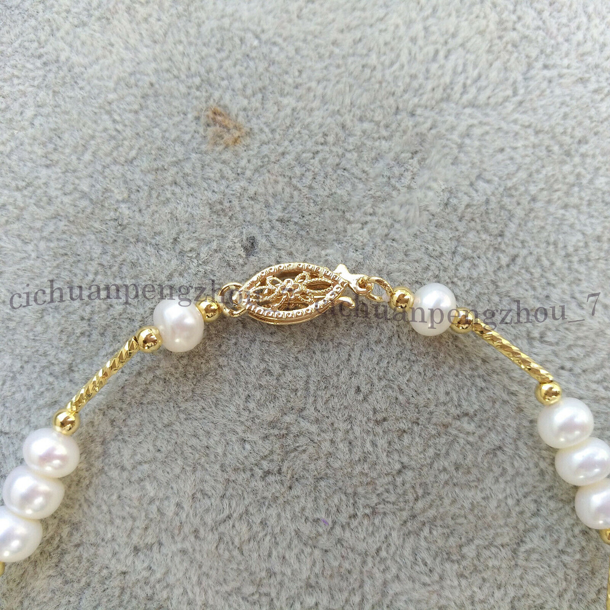 Natural White Rondelle Freshwater Pearl Bangle Bracelet 7.5-8 inch 7-10mm