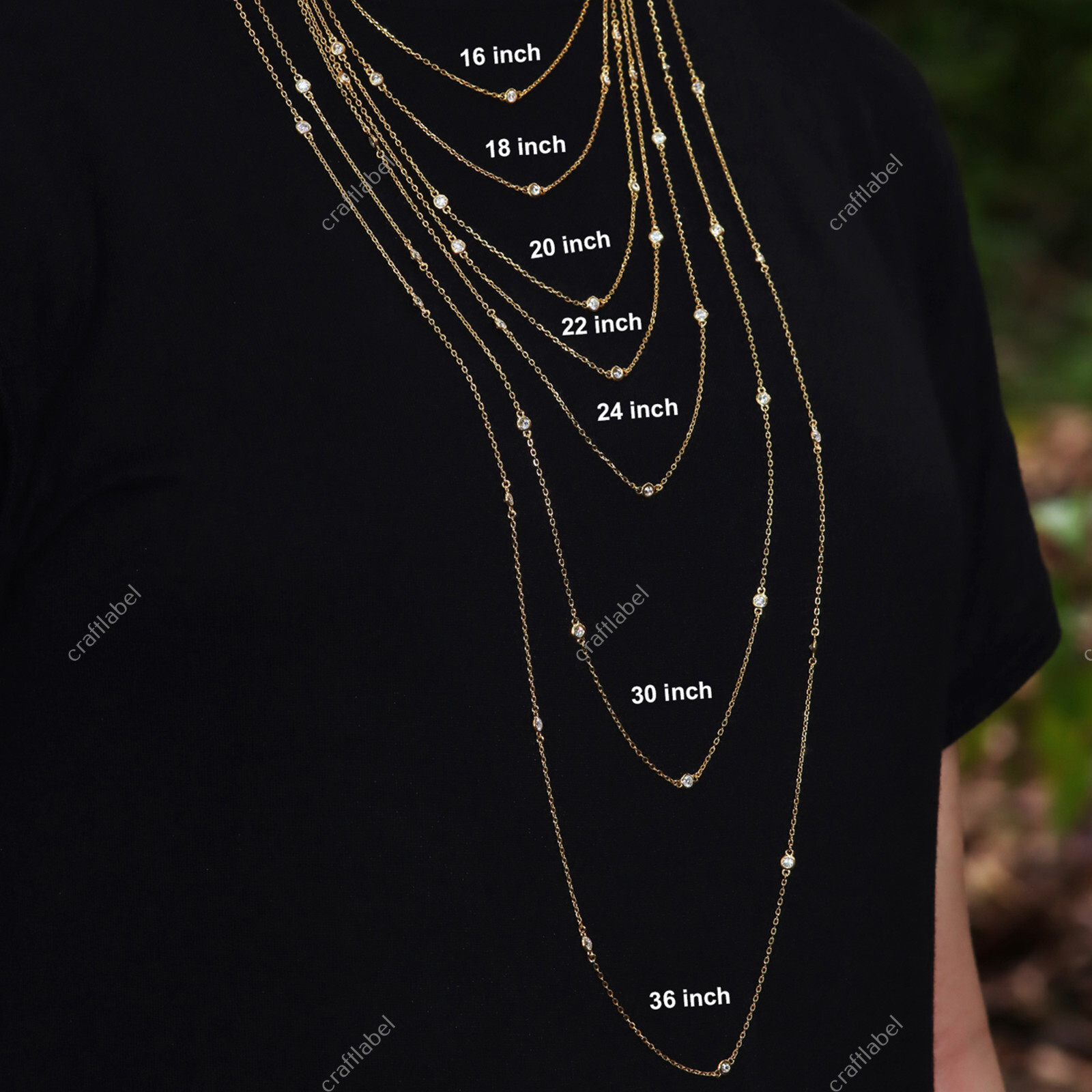Lab Created Moissanite 2.9MM Yard Station 16” To 36″ Necklace Sterling Silver