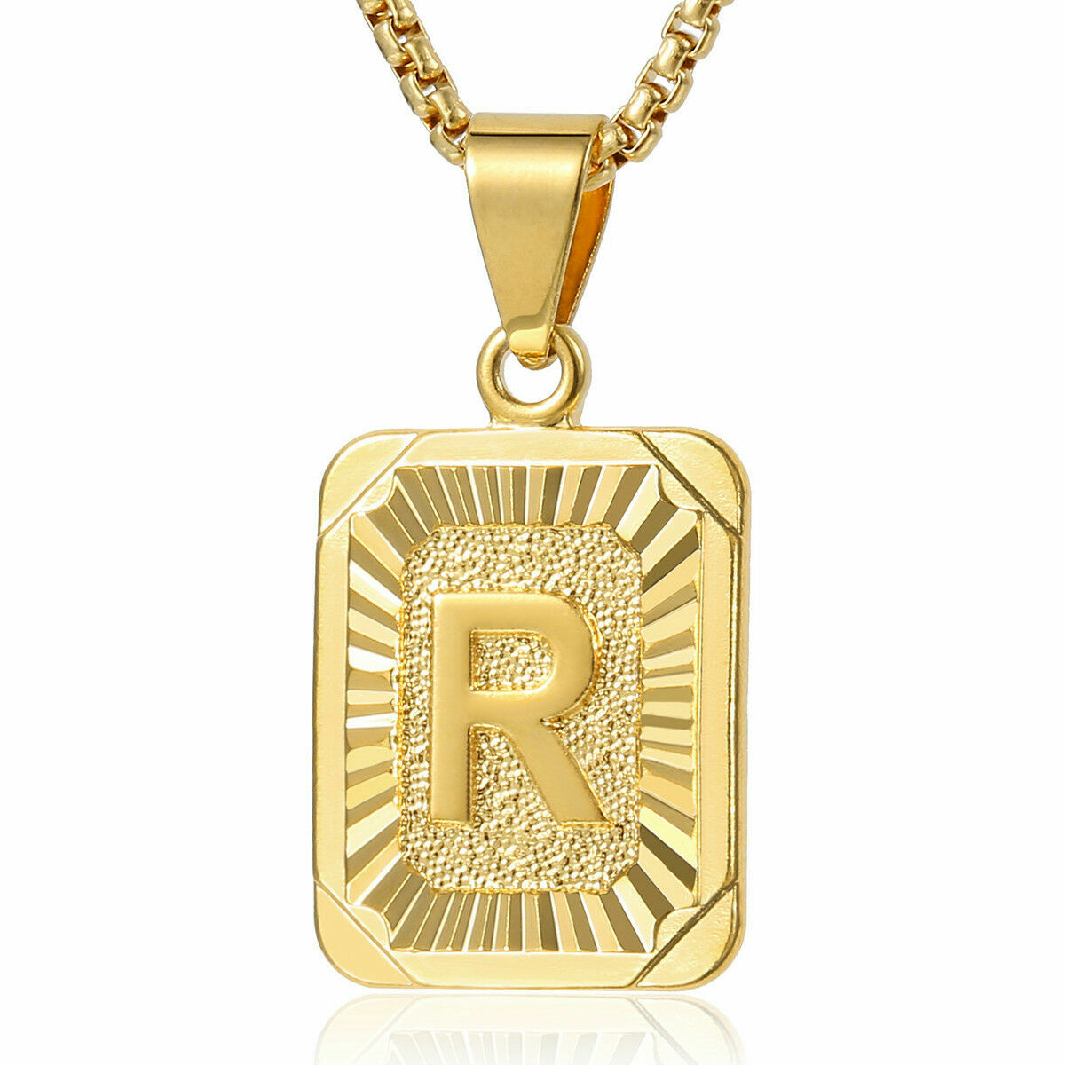 Lovers Jewelry Gold Filled Letter a-z Pendant Necklace 16″ Box or 20″ Curb Chain