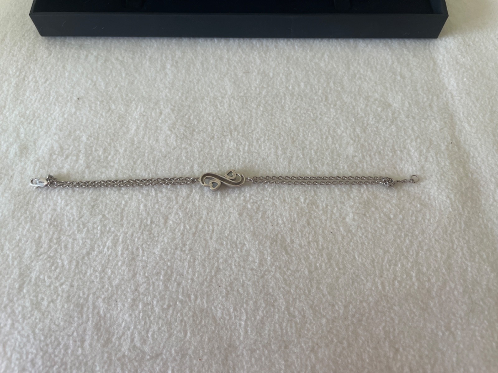 Sterling Silver and Aquamarine Infinity and Heart Bracelet