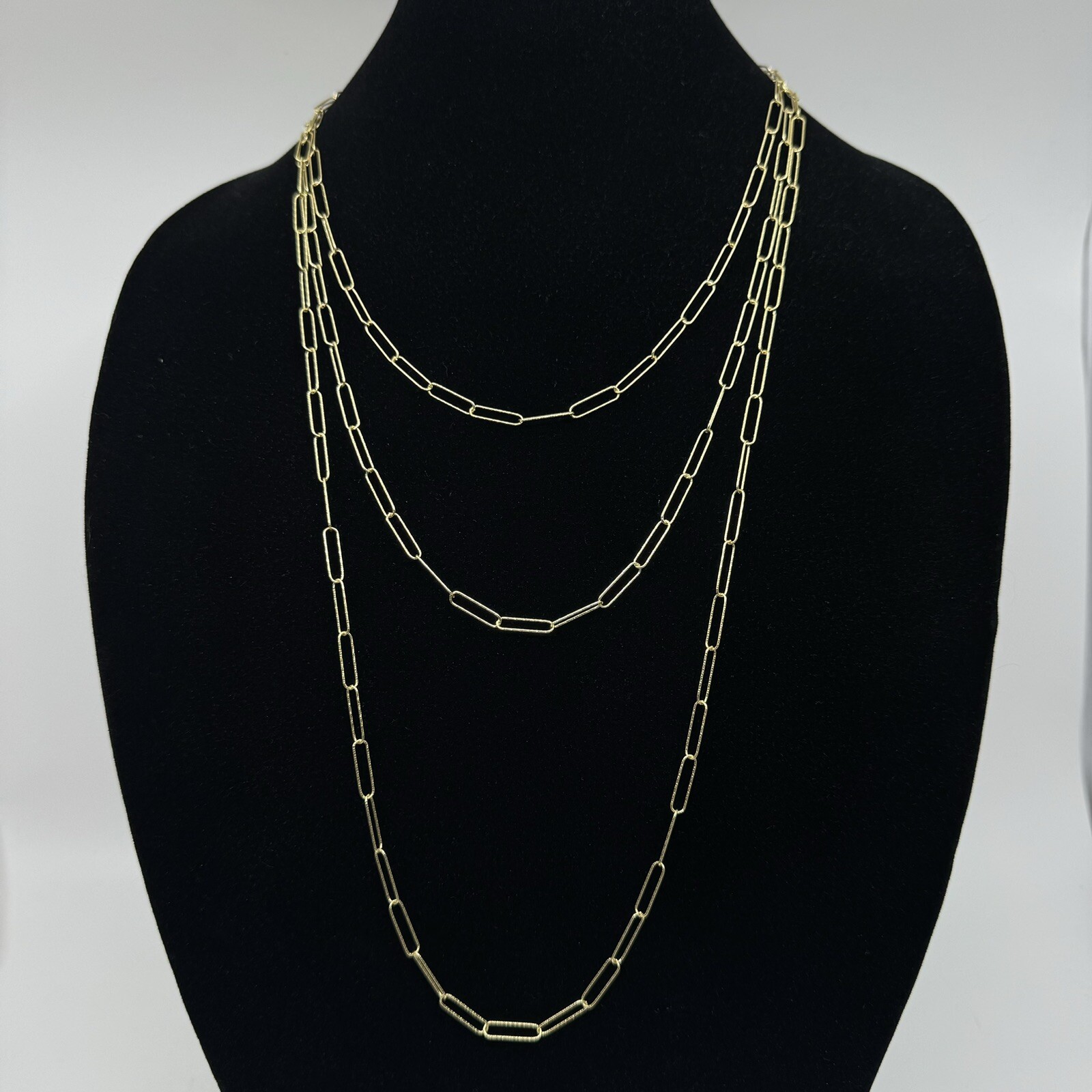 Gorgeous Bellezza Itaor Italy Gold tone Paperclip Chain Set Italy Necklace