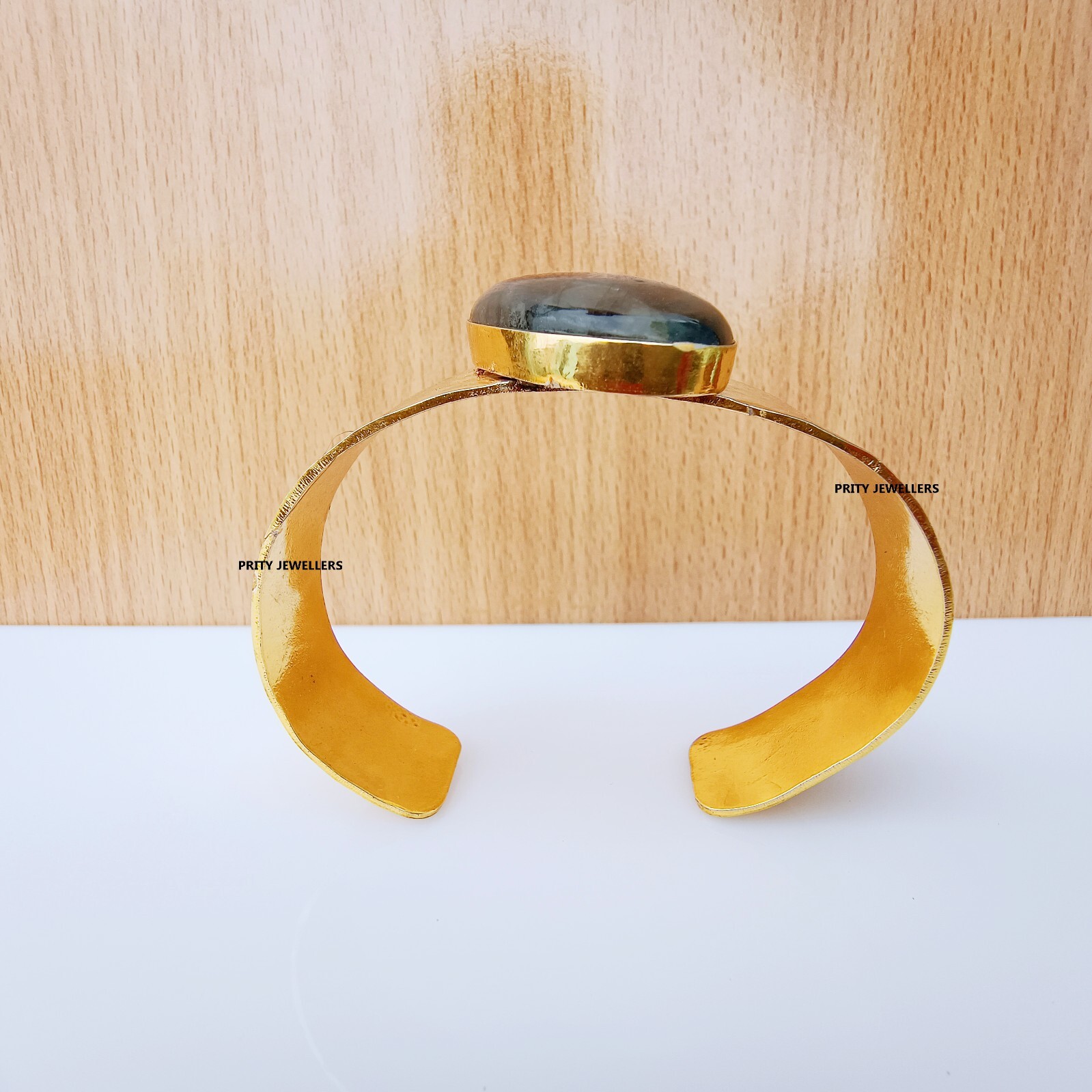 Natural Labradorite Gold Plating Bangle, Beautiful Handmade Bangle