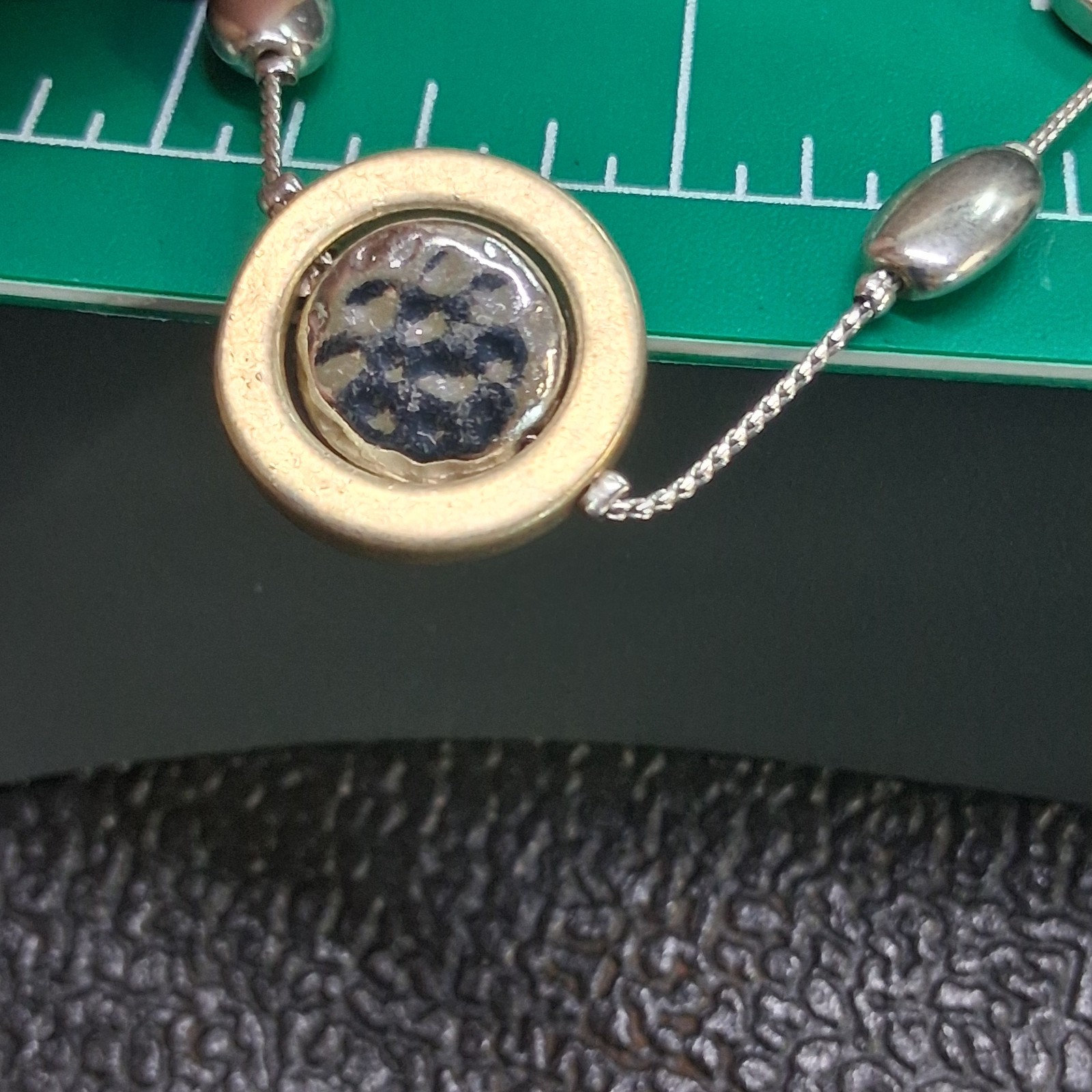 Stainless Steel & Brass Gyroscope Design 2-Tier 20” Snake Chain Necklace