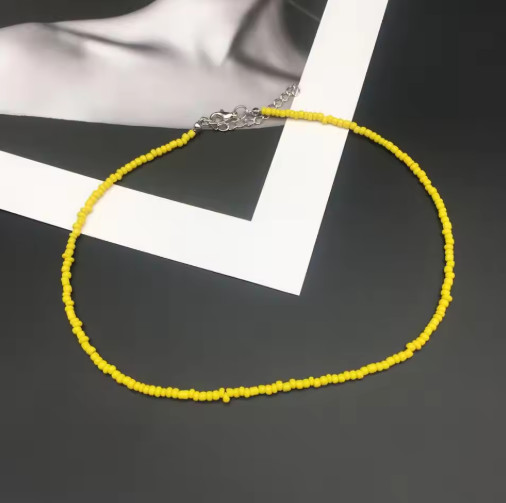 Citrine Choker Necklace 2mm Crystal Gemstone Faceted Beads Minimalist Dainty