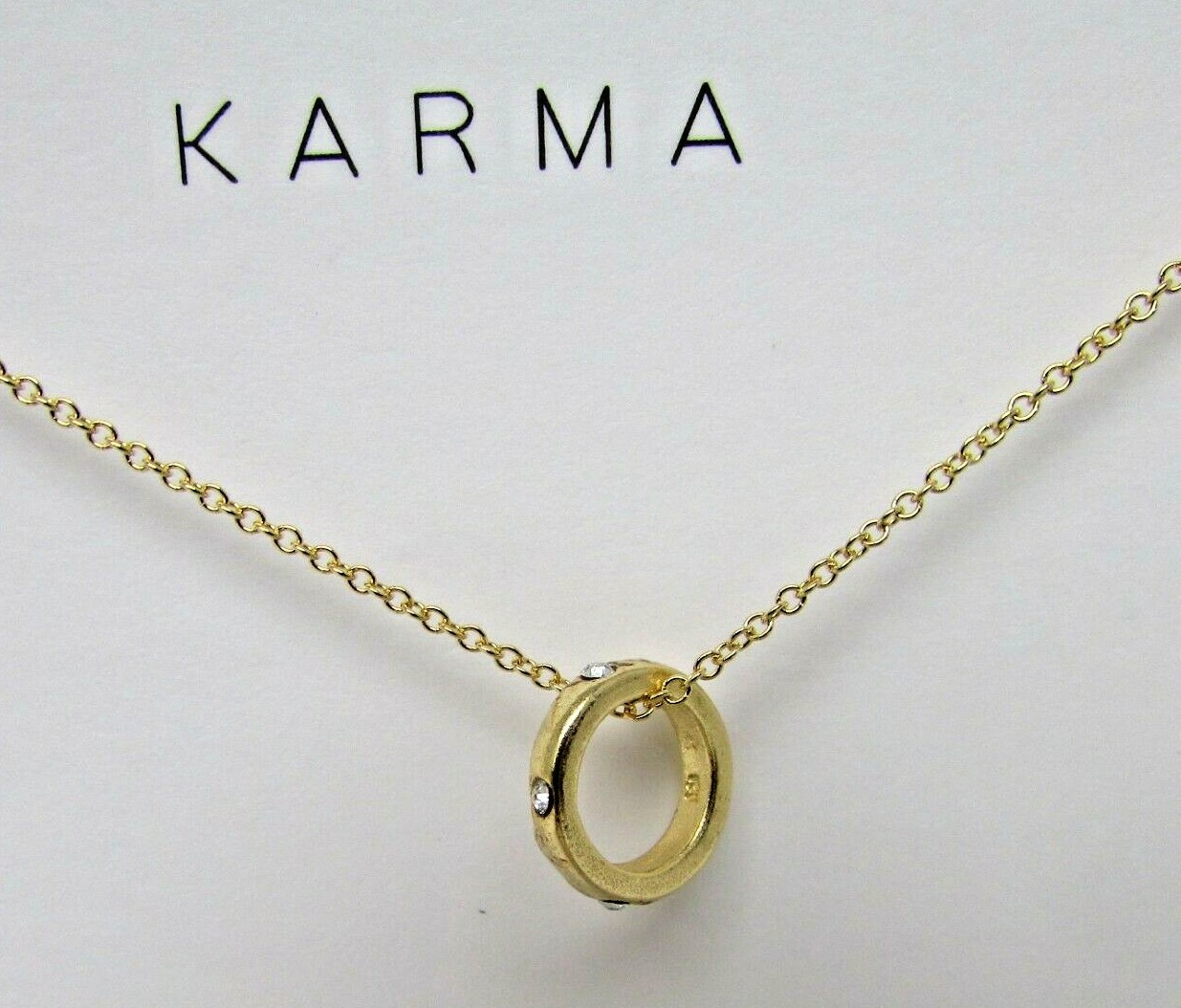 Dogeared “Karma” 16″ necklace Swarovski crystals & 14k Goldplated Sterling, NEW