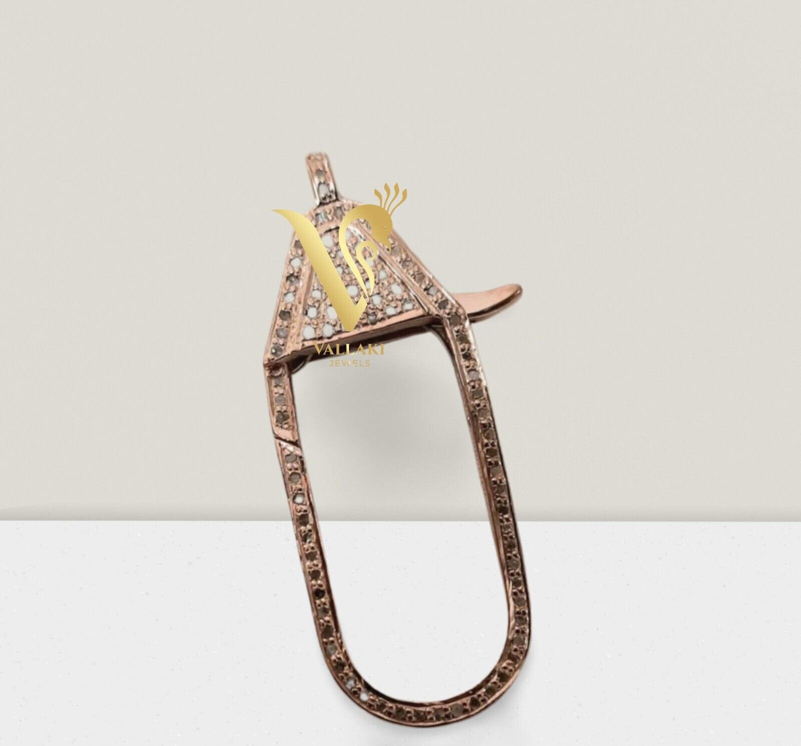 Pave Diamond Silver Lobster Lock in spring in 14kGold | DIY jewelry| Handmade