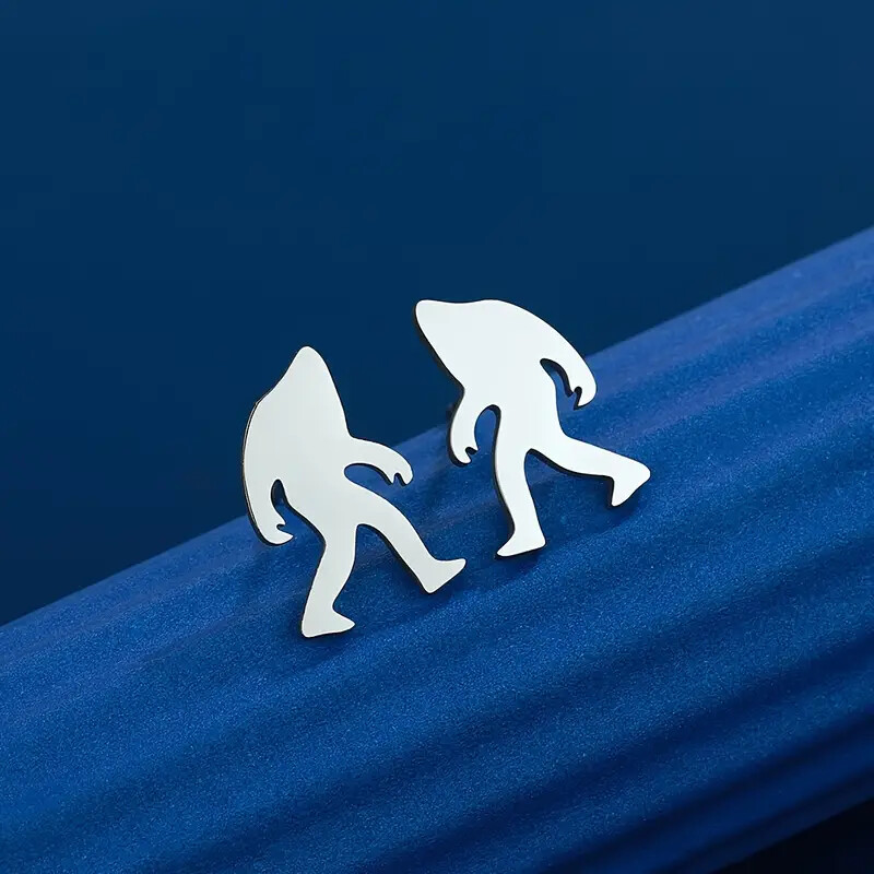 Sasquatch Stud Earings – Color Gold, Silver or Black – Bigfoot Style -Wear Proud