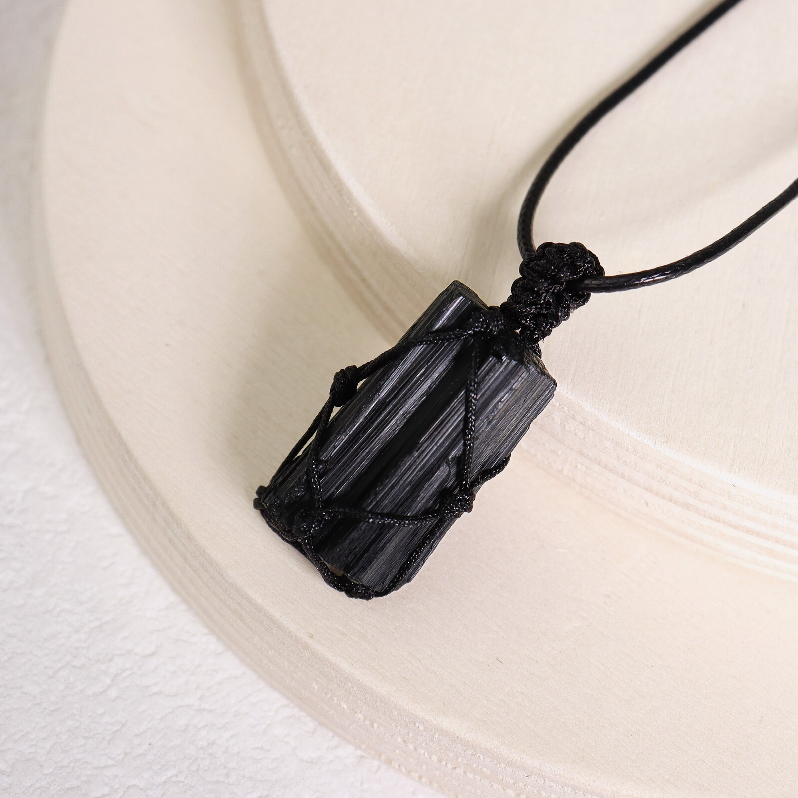 Rough Raw Black Tourmaline Wire Wrapped Pendant Women Men Stone Healing Necklace