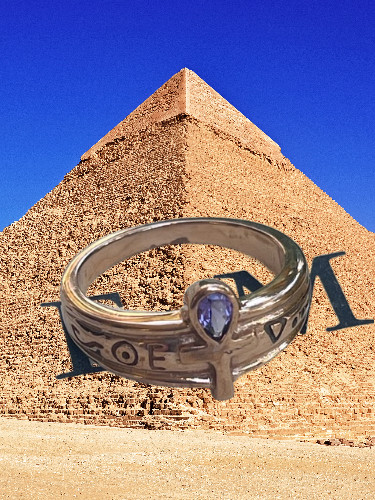 Solid copper Ankh Cross band ring #CTR1878 – Available in Sizes 5 to 10.