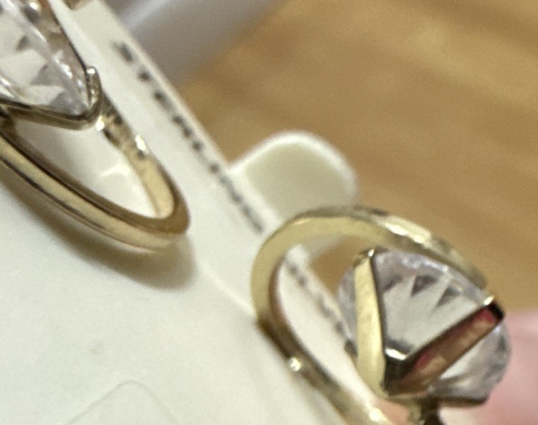 18 K Gold-plated CZ Hoop Earring Solitaire Stone 1/4 CTTW Lymph Drainage Stud