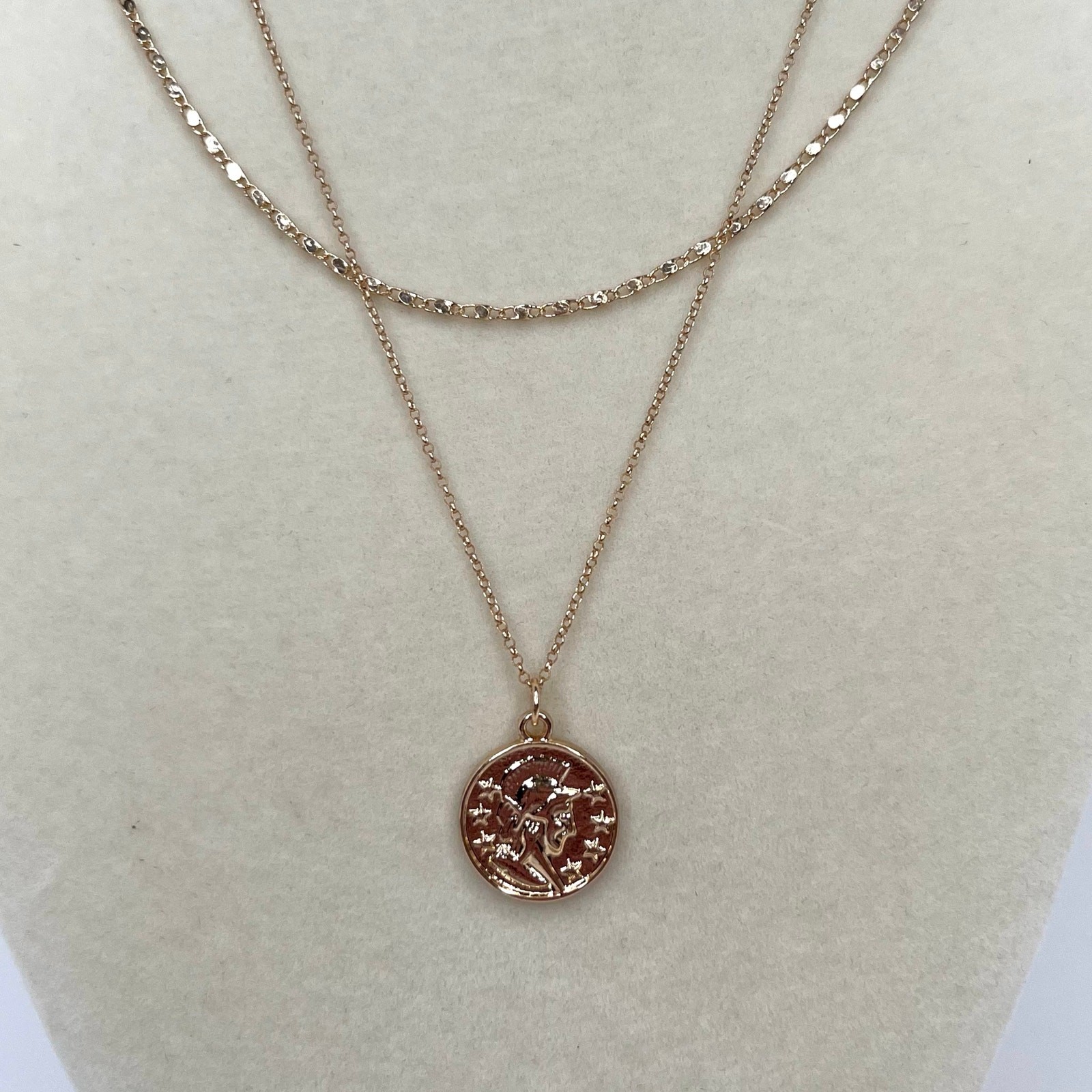 Revolve Ettika Fashion Jewelry Gold Necklace Combo Chain and Coin GTN2289 NWT