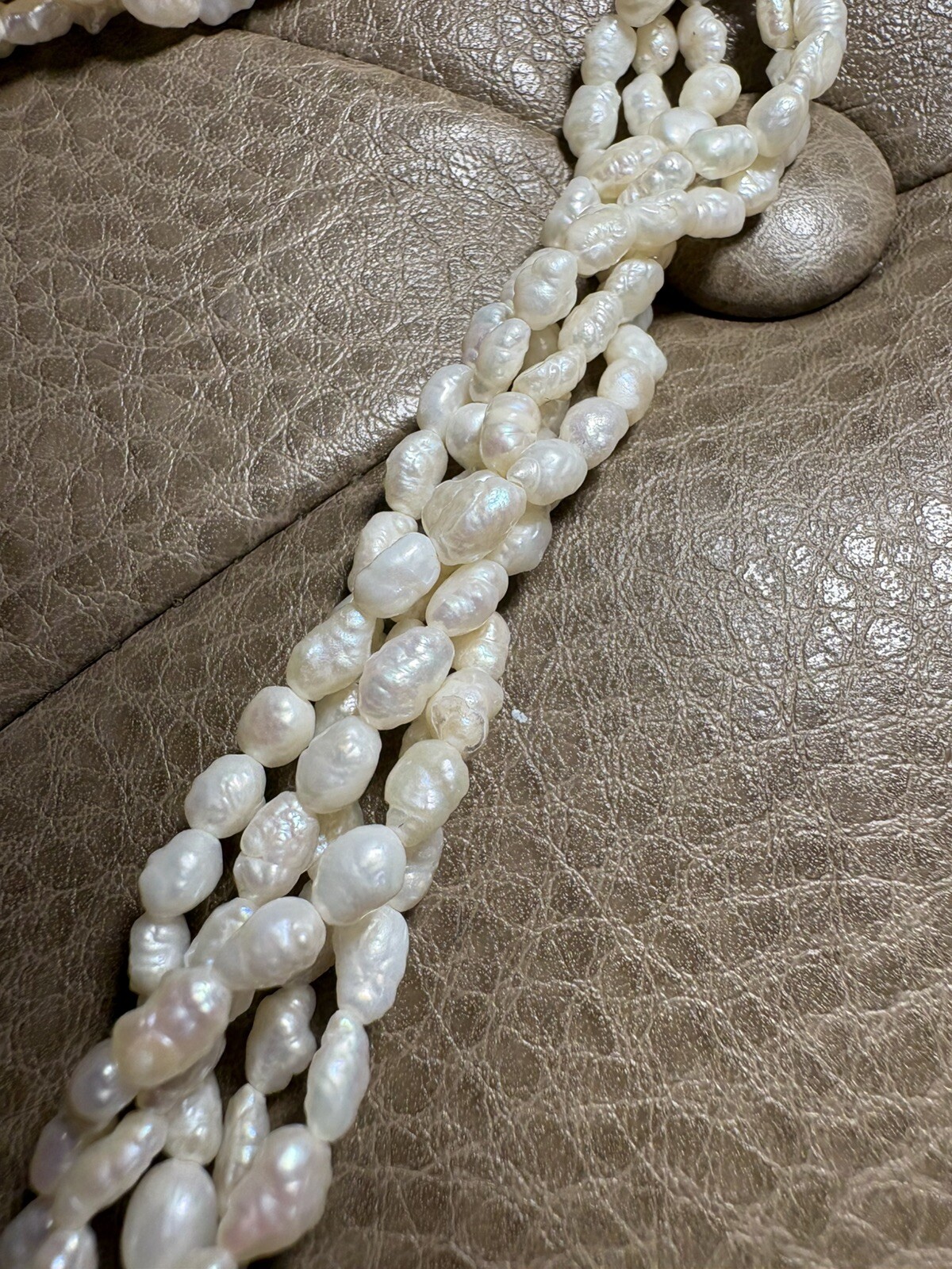 5 Stand Peal Freshwater White Peal Neckless And Bracelet