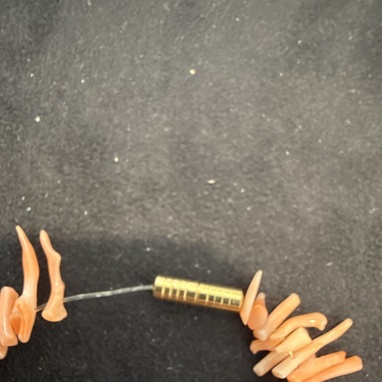 Pink/Salmon Coral Branch Bead Beaded Necklace 18in Barrel Screw Clasp