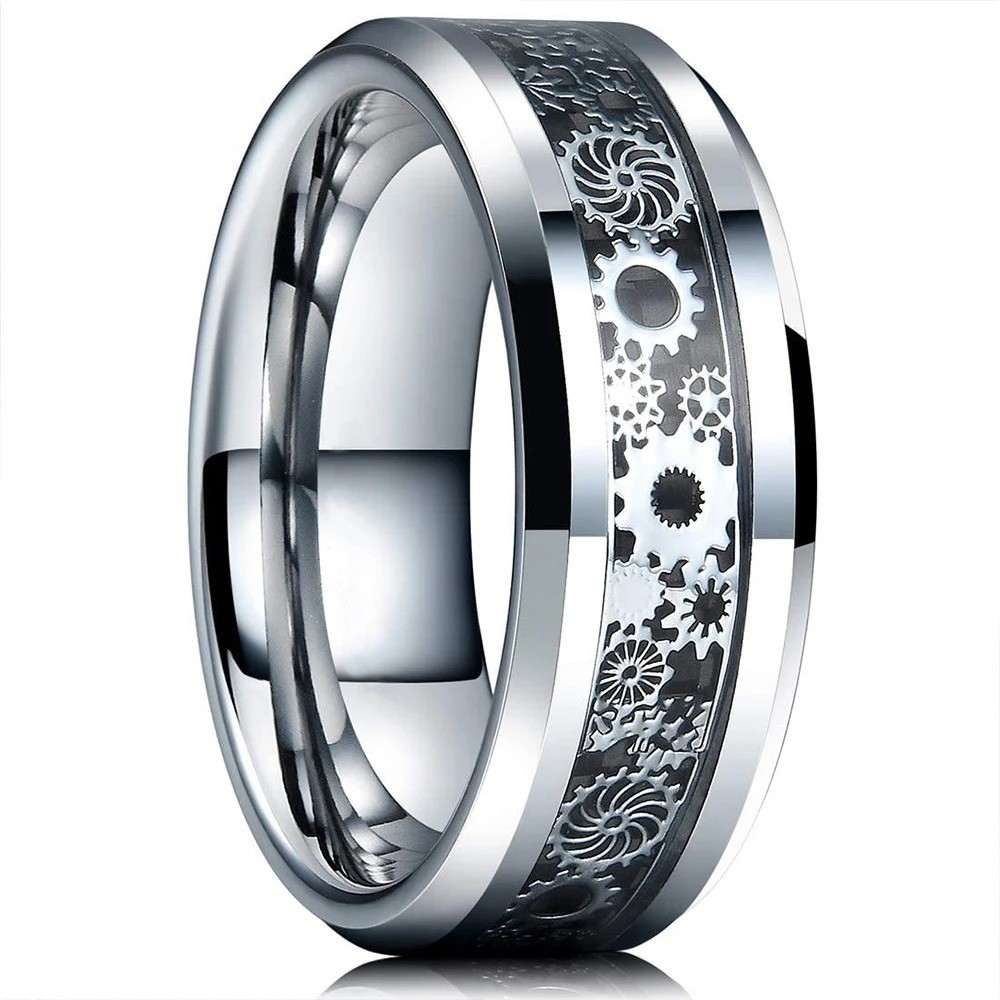 Men Women Gold Plated Blue Black Red Stainless Steel Celtic Dragon Band Ring 8mm