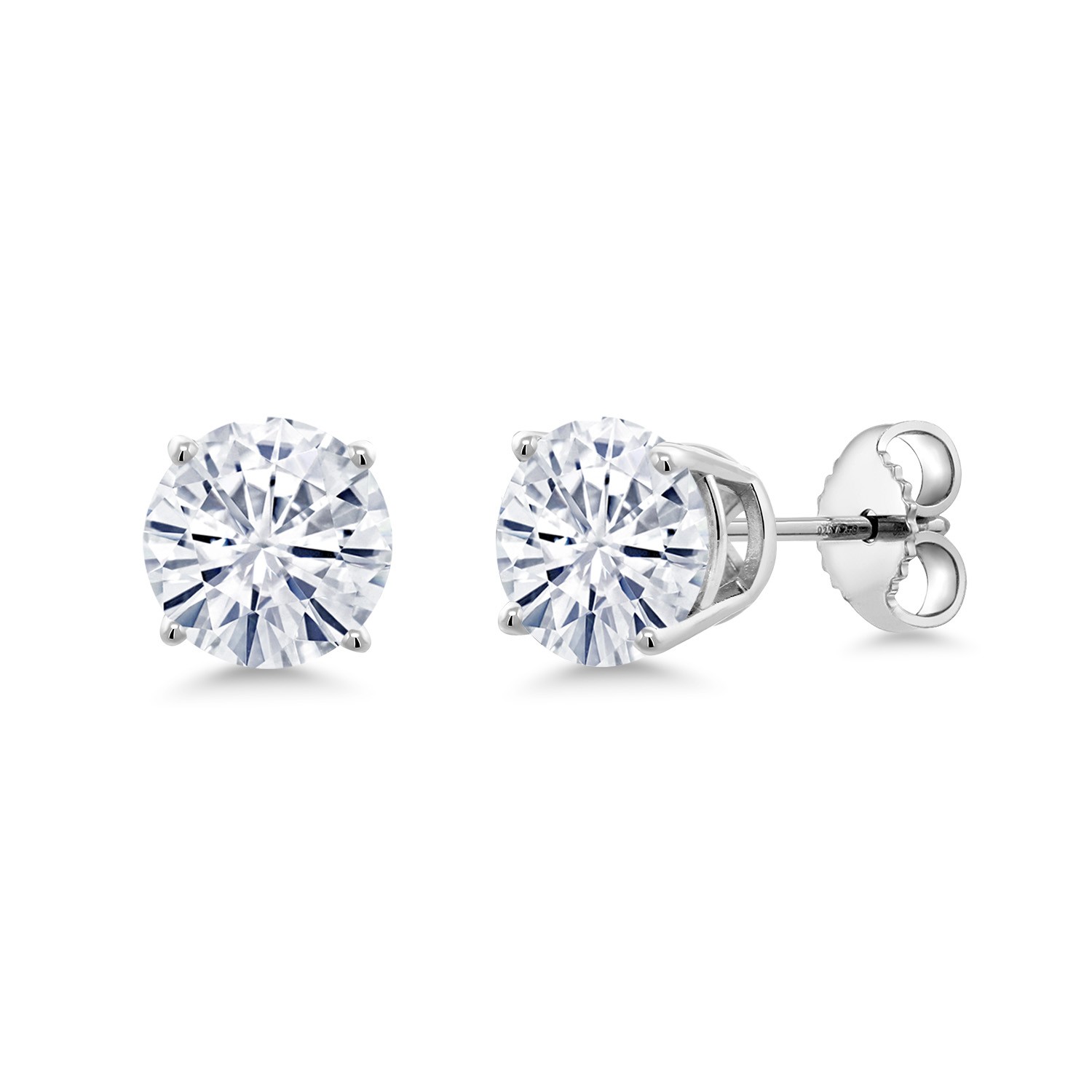 1.60 Cttw Moissanite Friction Back Stud Earrings For Women Men | 925 Sterling