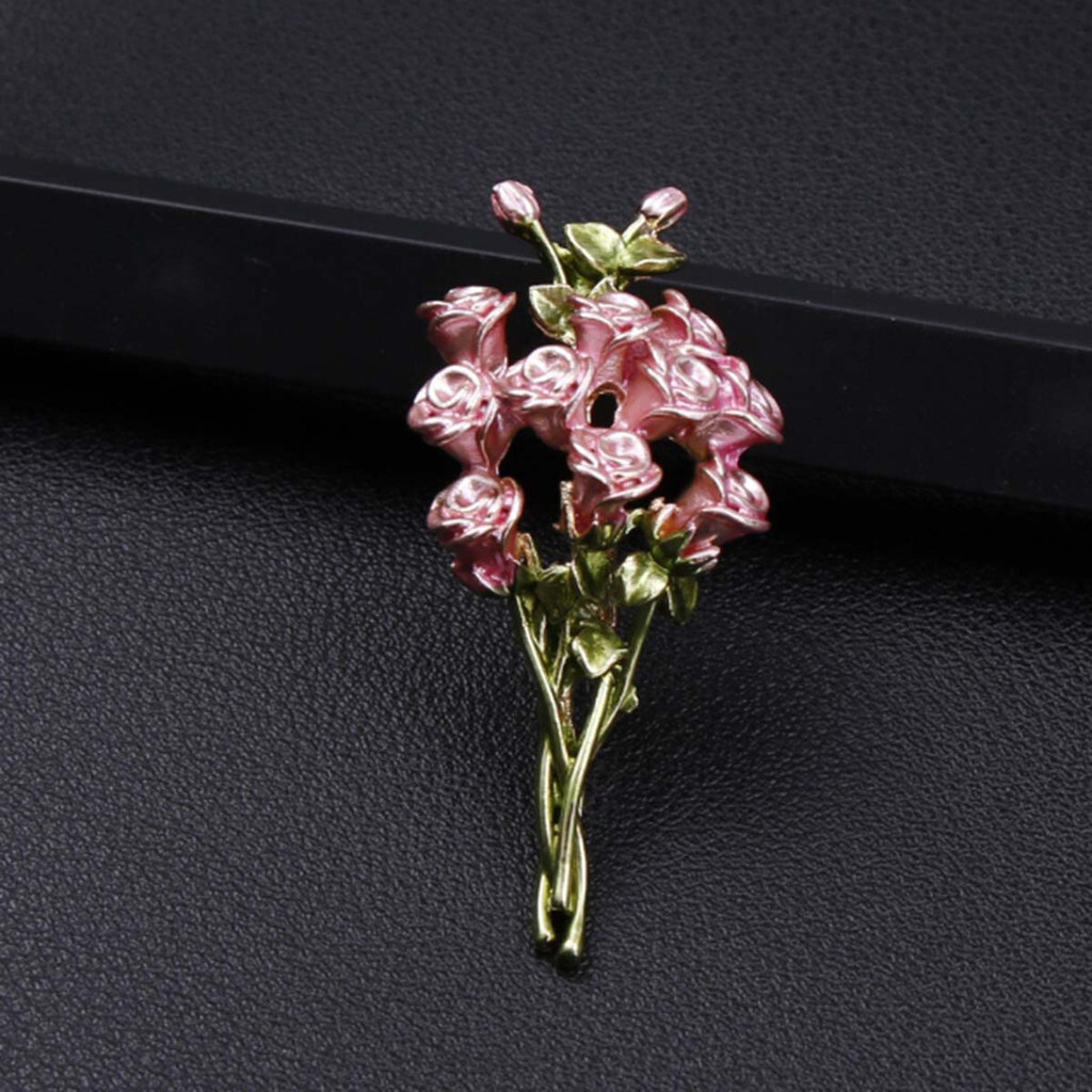 Ladies Fashion Enamel Flower Badge Bouquet Brooch