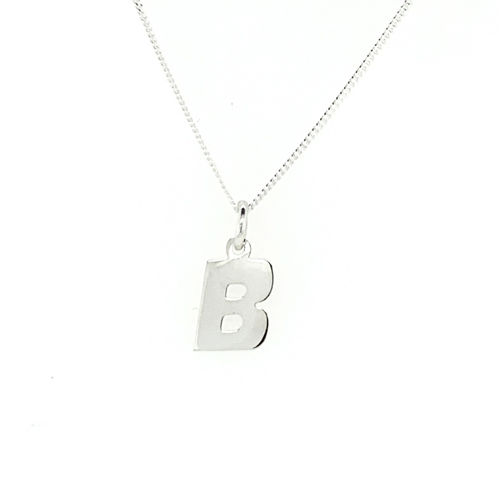 Initial Letter Charm Necklace Pendant Sterling Silver Woman Modern Stylish Trend