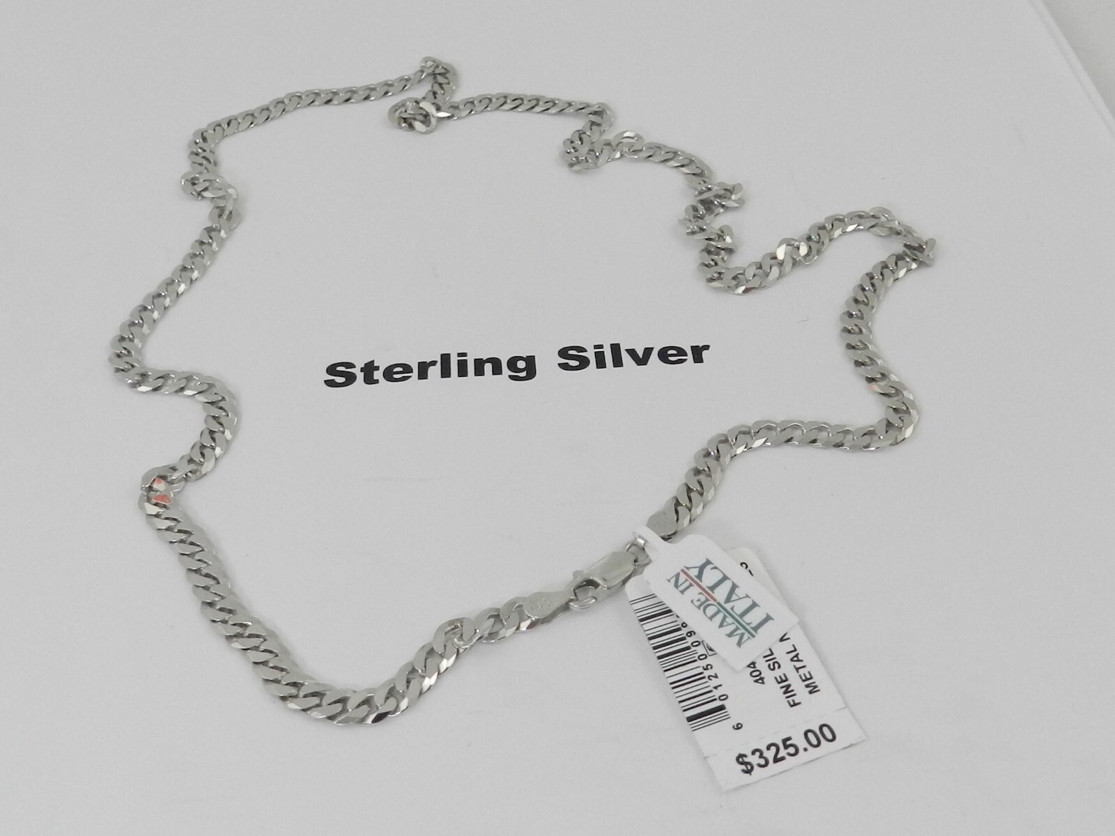 GIANI BERNINI Flat Curb Link 18″ Chain Necklace in Sterling Silver