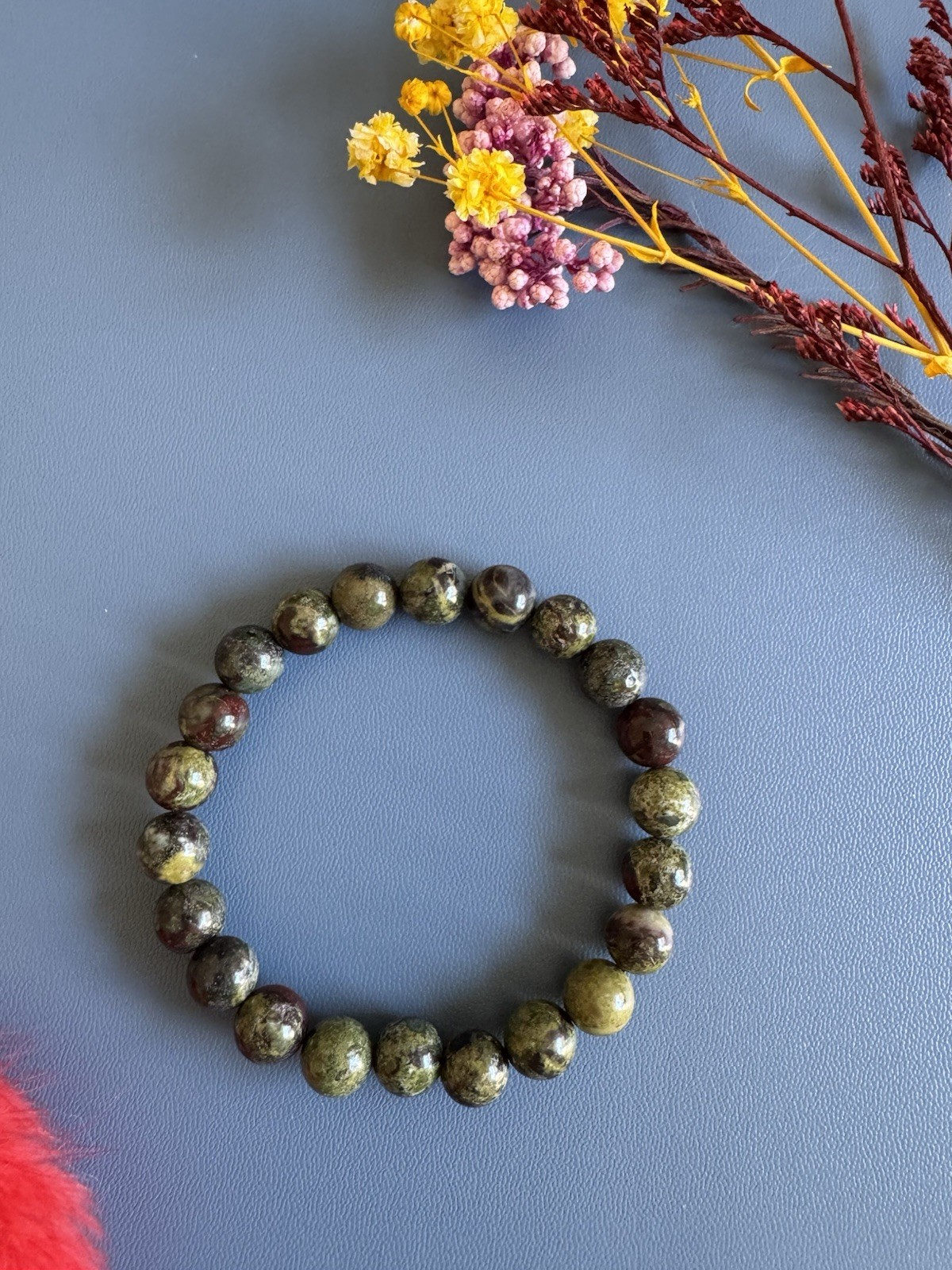 8mm Natural Dragon Blood Stone Bracelet