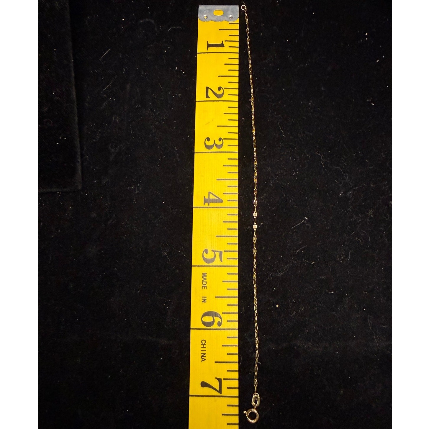 10k Solid Yellow Italian Gold Mirror Link Bracelet 7.5″ Long 1.5mm Wide
