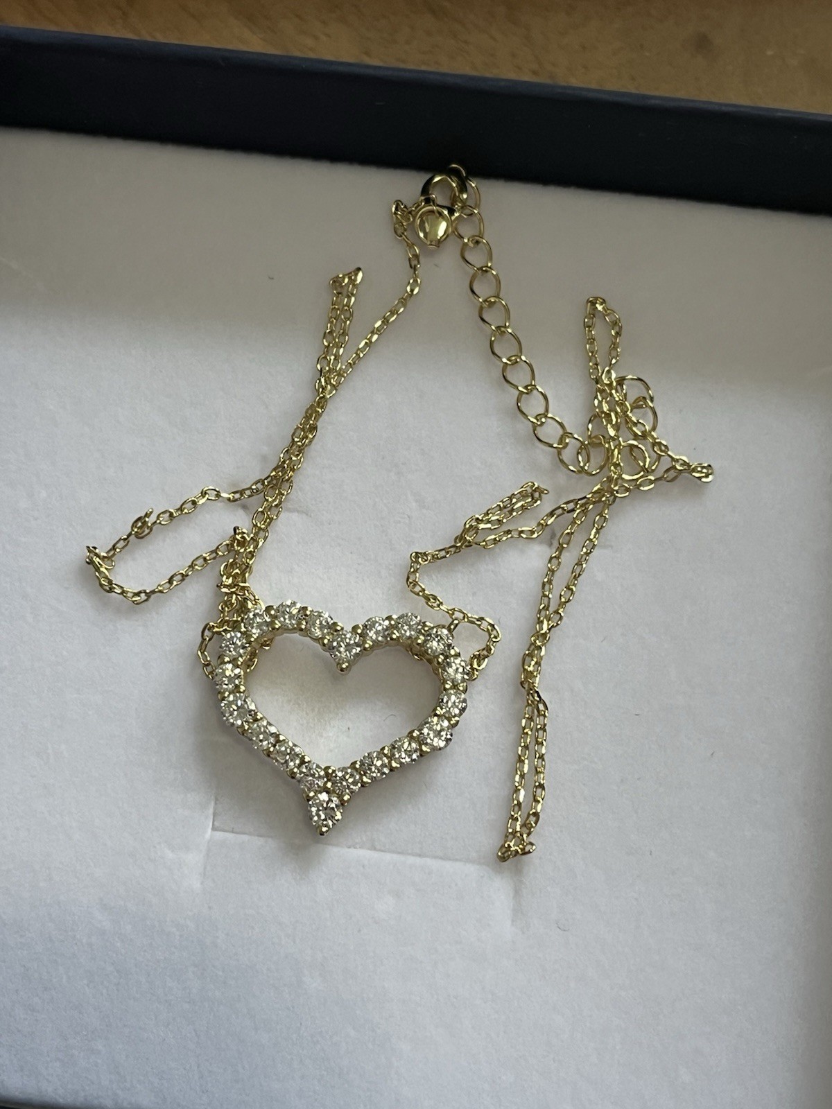 Sterling Silver CZ Heart Pendant 16-18” Adjustable Necklace For Her