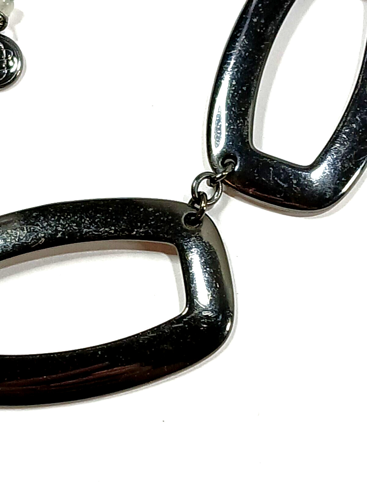 Bill Blass Necklace Open Rectangle Links Modern Geometric