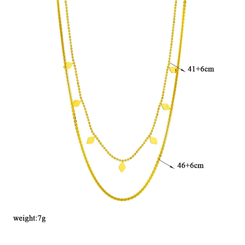 Ball Bead Chain Necklace 316L Stainless Steel Imitation Pearl Women Jewelry