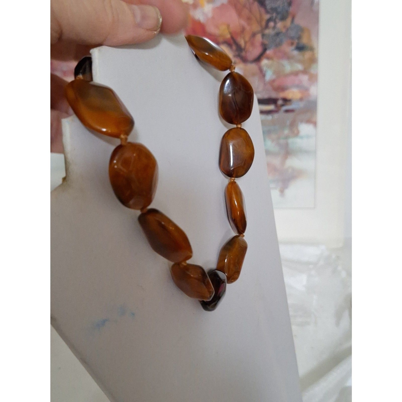 Acrylic Choker Collar Necklace Stone Look Cottagecore Old Money City Chic