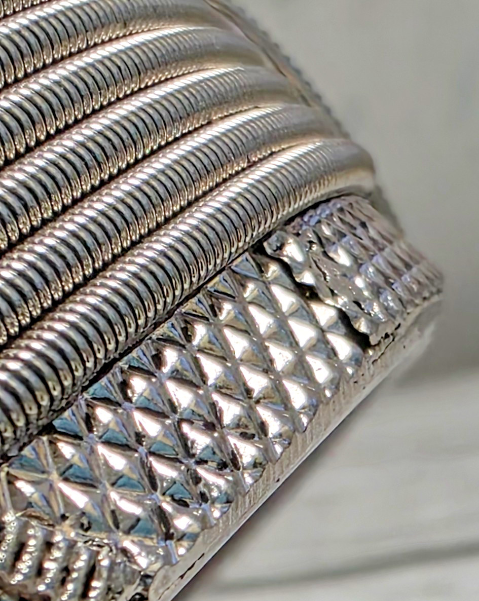 Silver Plated Bangel ‘Knitted/Braided’ Look, Non-Closure Bracelet 2.75″ x 1″